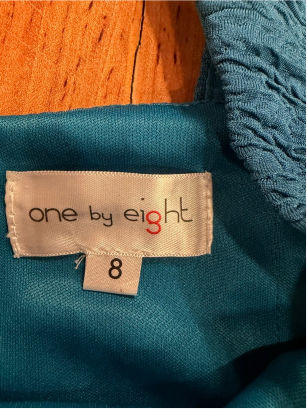 ONE BY EIGHT Teal Ruched Sheath Dress Beaded Waist Cutout Back Cocktail Wedding - Picture 11 of 11